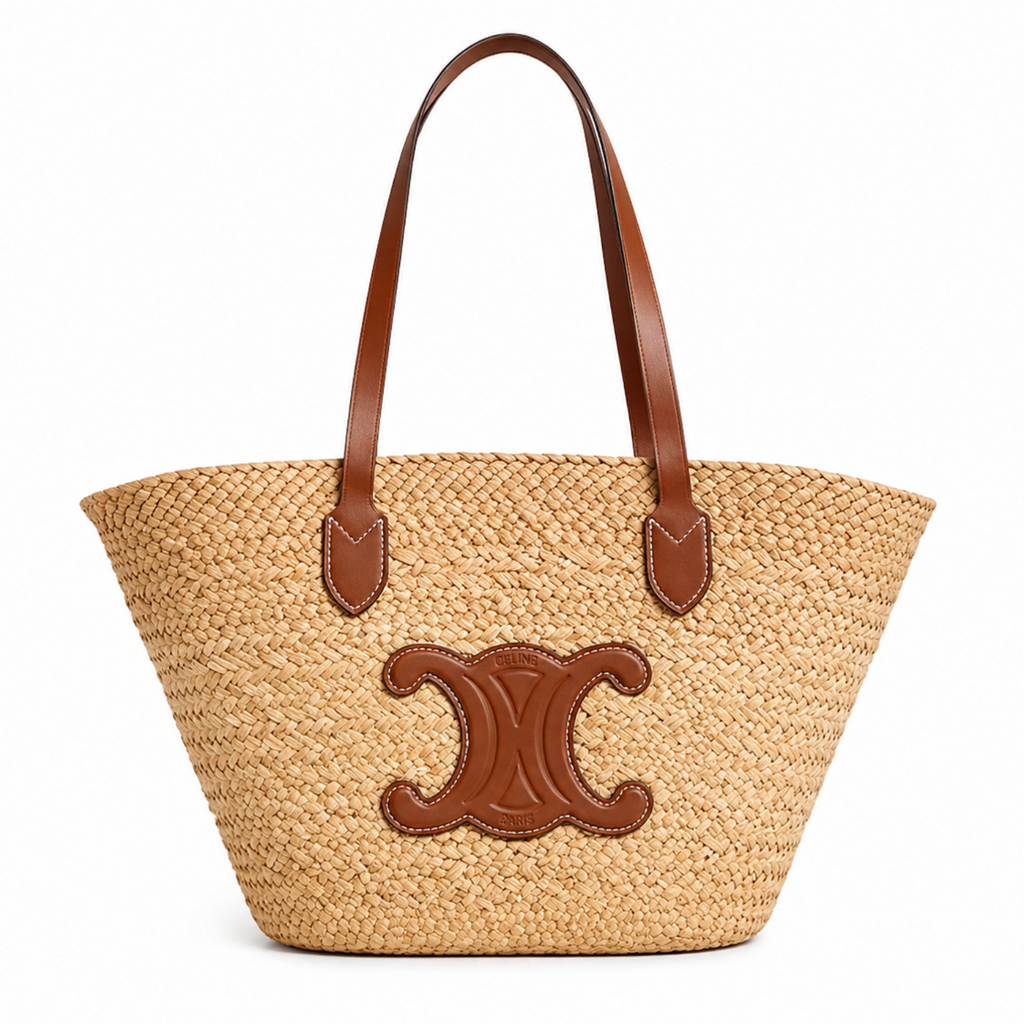 Celine Triomphe Panier – Straw Tote