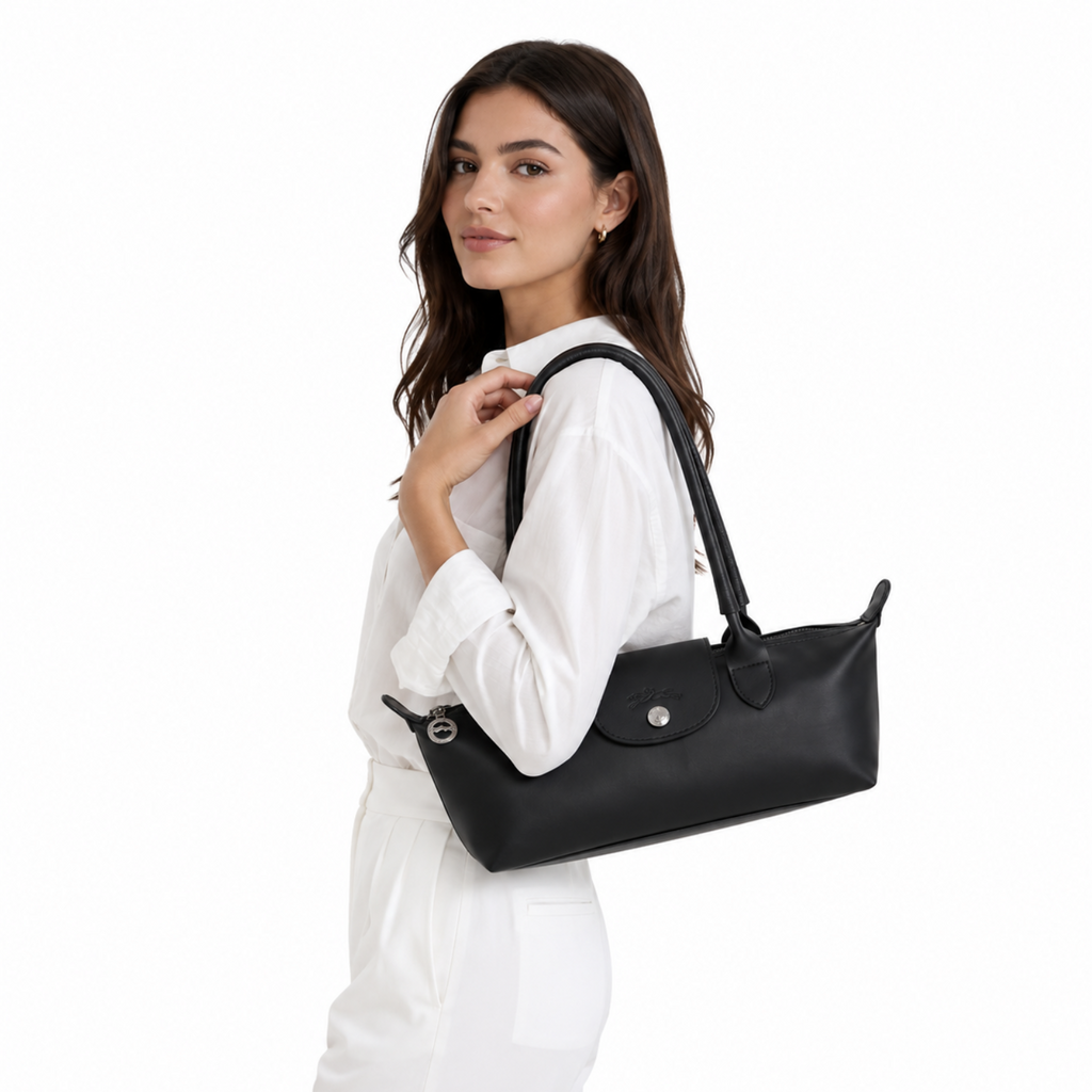 Longchamp Le Pliage Xtra Leather East-West Bag – Black