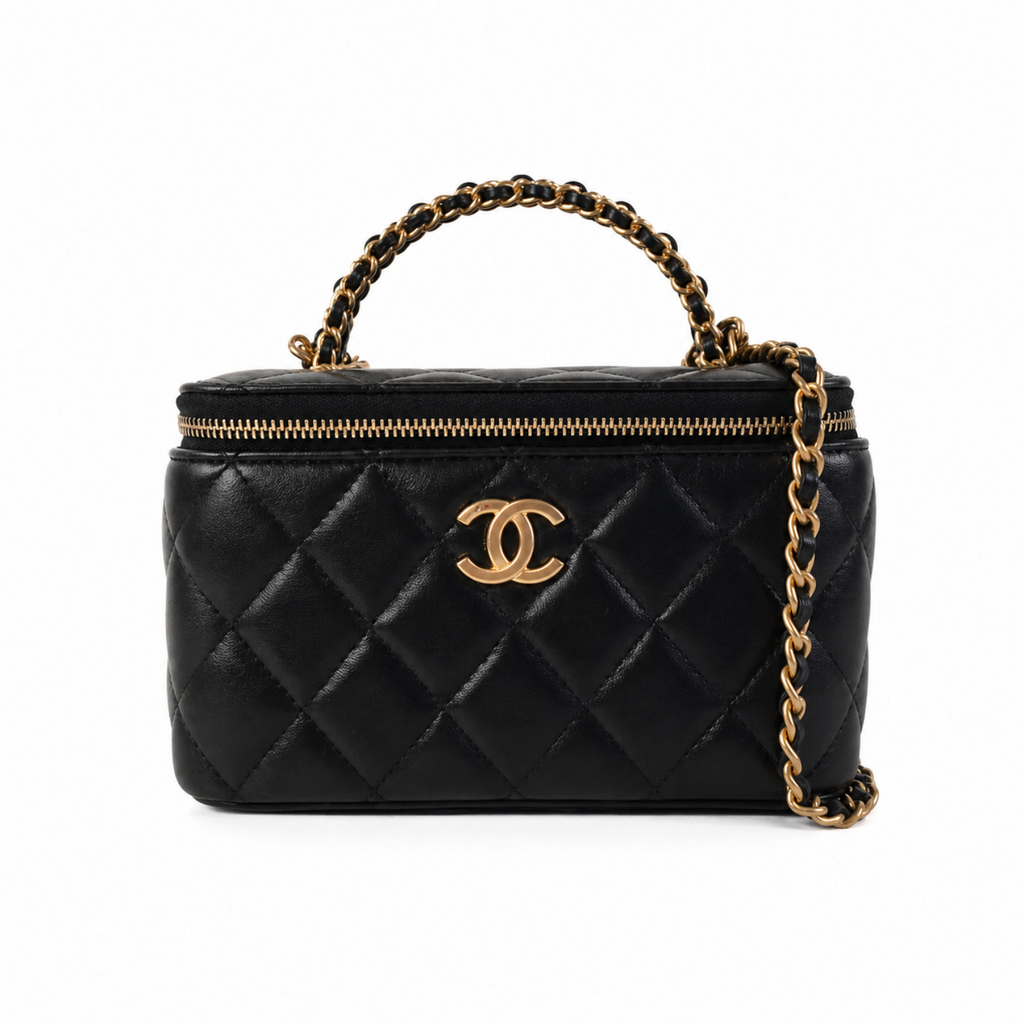 Chanel Vanity Case Bag – Black Leather