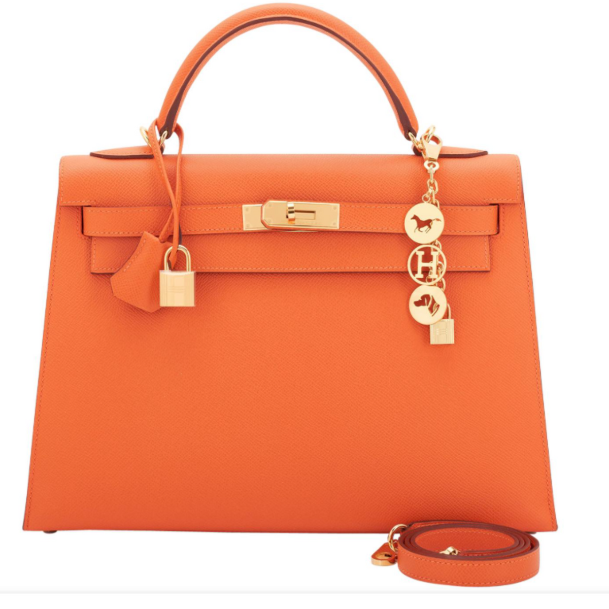 Hermès Kelly 25 Leather Handbag – Orange