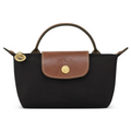 Mini Longchamp Bag - Black (Brown Handles)