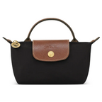 Mini Longchamp Bag - Black (Brown Handles)