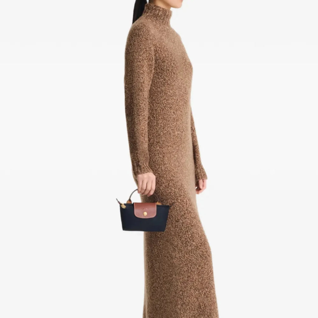 Mini Longchamp Bag - Black (Brown Handles)