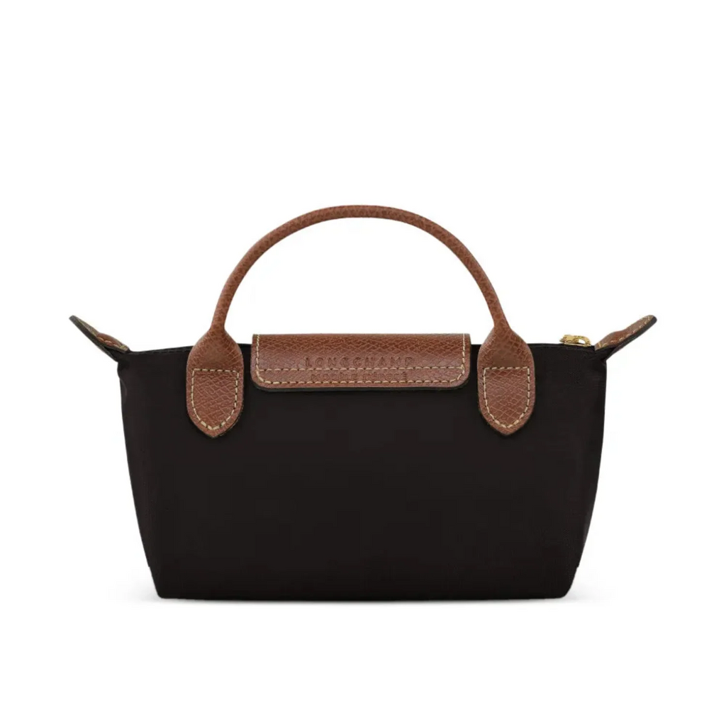 Mini Longchamp Bag - Black (Brown Handles)