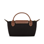 Mini Longchamp Bag - Black (Brown Handles)