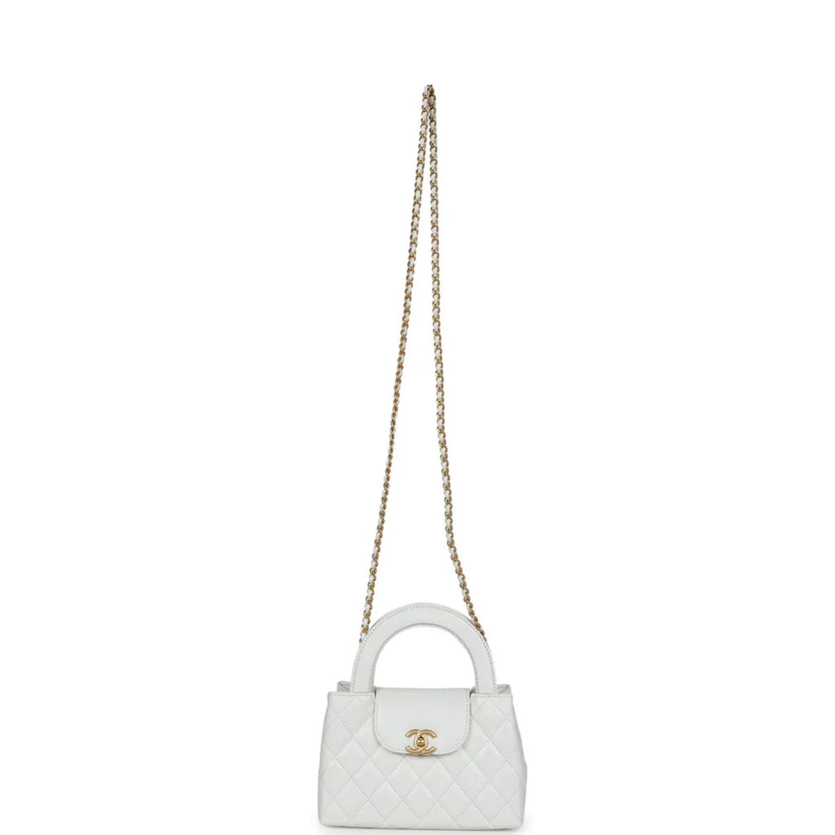 Chanel Nano Kelly Top Handle - White