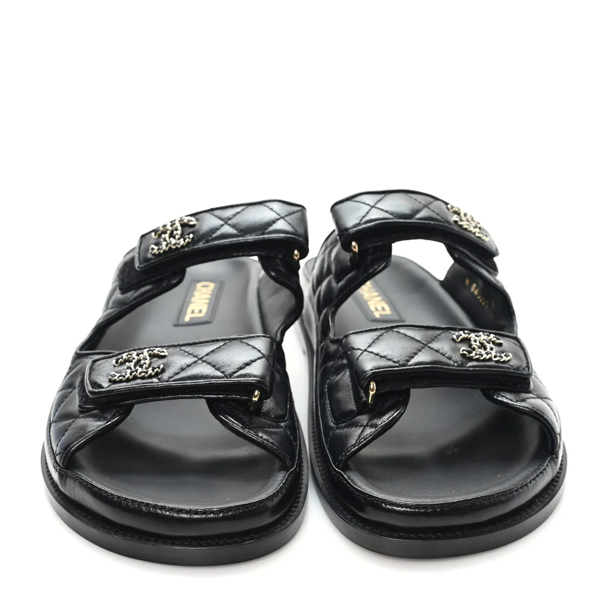 Chanel Quilted Double-Strap Sandals – Black