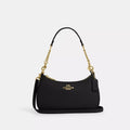Coach Teri Shoulder Bag – Black Pebble Leather