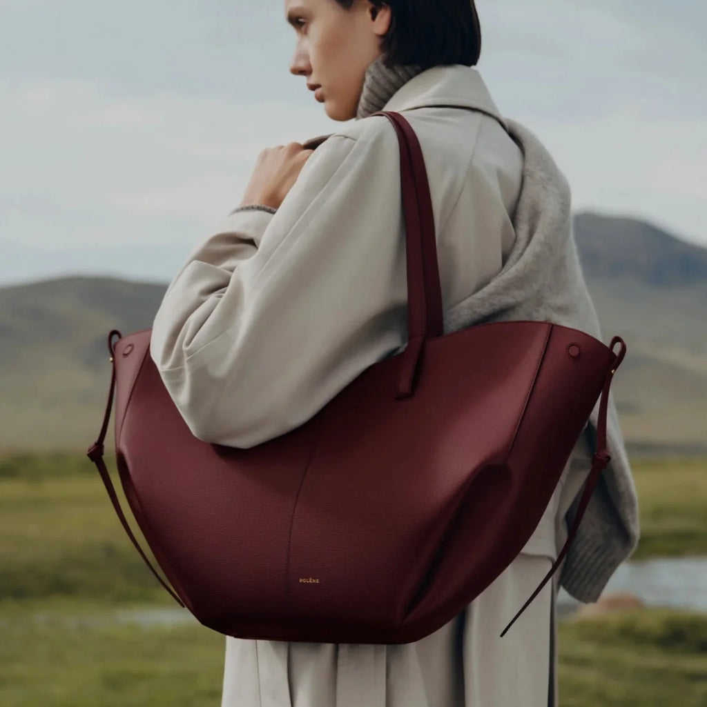 Polène Cyme Tote - Black Cherry