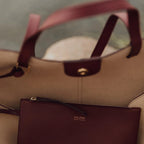 Polène Cyme Tote - Black Cherry