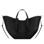 Polène Cyme Tote - Black (White stitching)